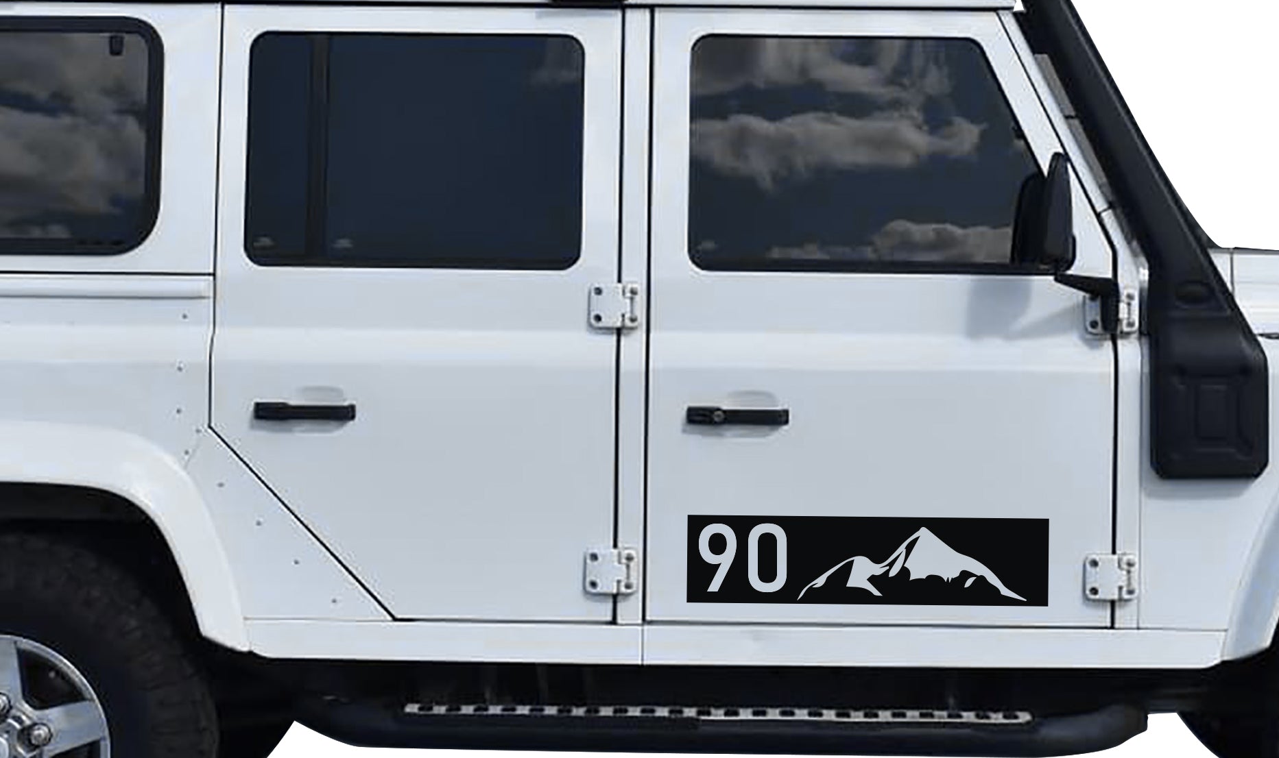 2 x Mountains #1 Land Rover Defender 90 Decal Sticker Graphics Kit SA ...