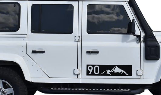 2 x Mountains #1 Land Rover Defender 90 Decal Sticker Graphics Kit SA