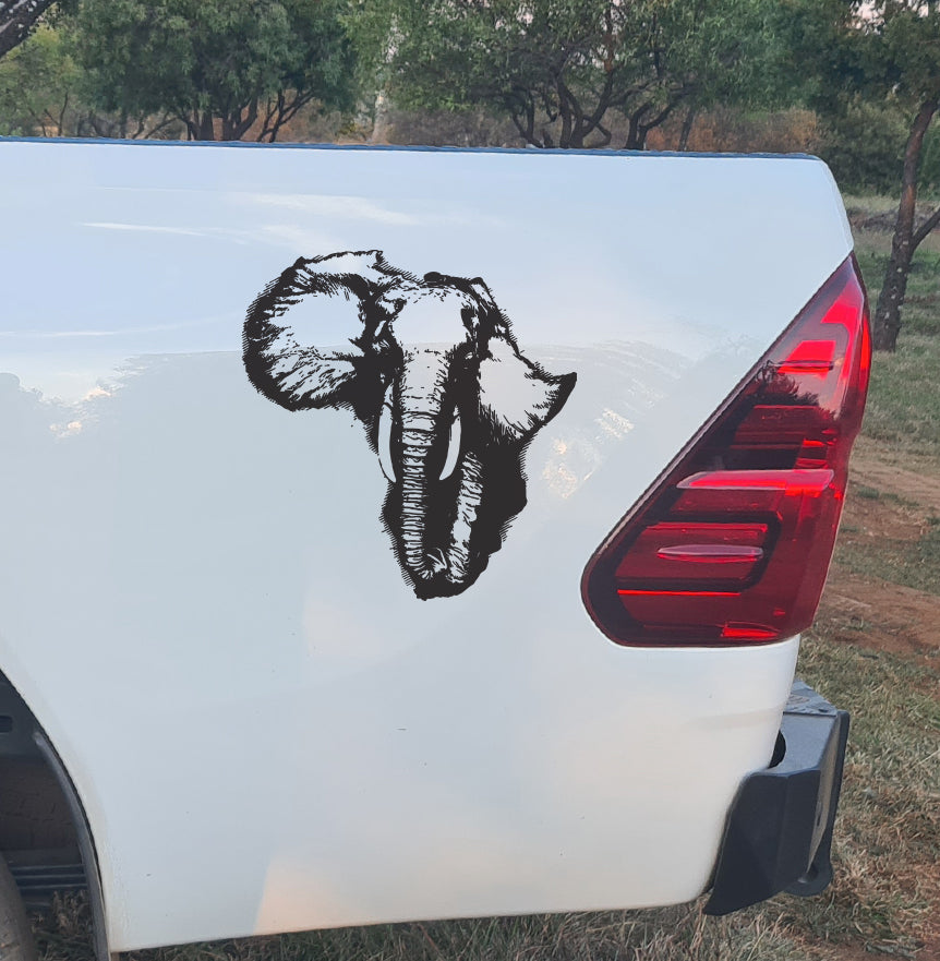 Olifant Elephant V5 African Continent Bakkie Car Vinyl Decal Sticker Art