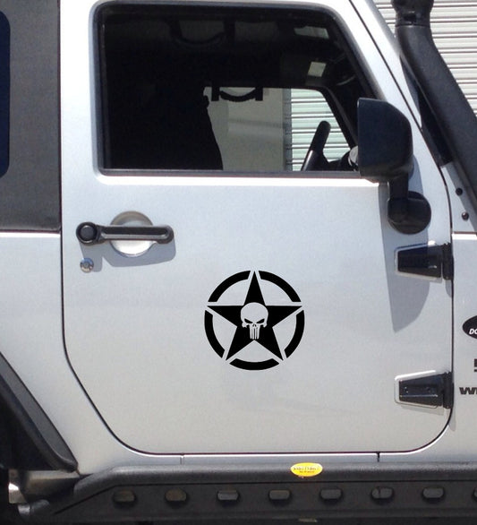 Jeep Skull Star Vinyl Sticker Decal