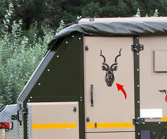 Kudu #7 Head Kop Horns Horings Caravan Camp Trailer Vinyl Decal Sticker