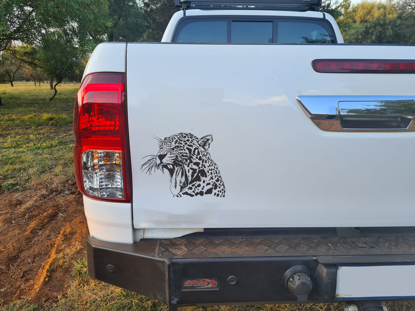 African Leopard Luiperd Roaring Bakkie Car Wall Vinyl  Decal Sticker Art SA