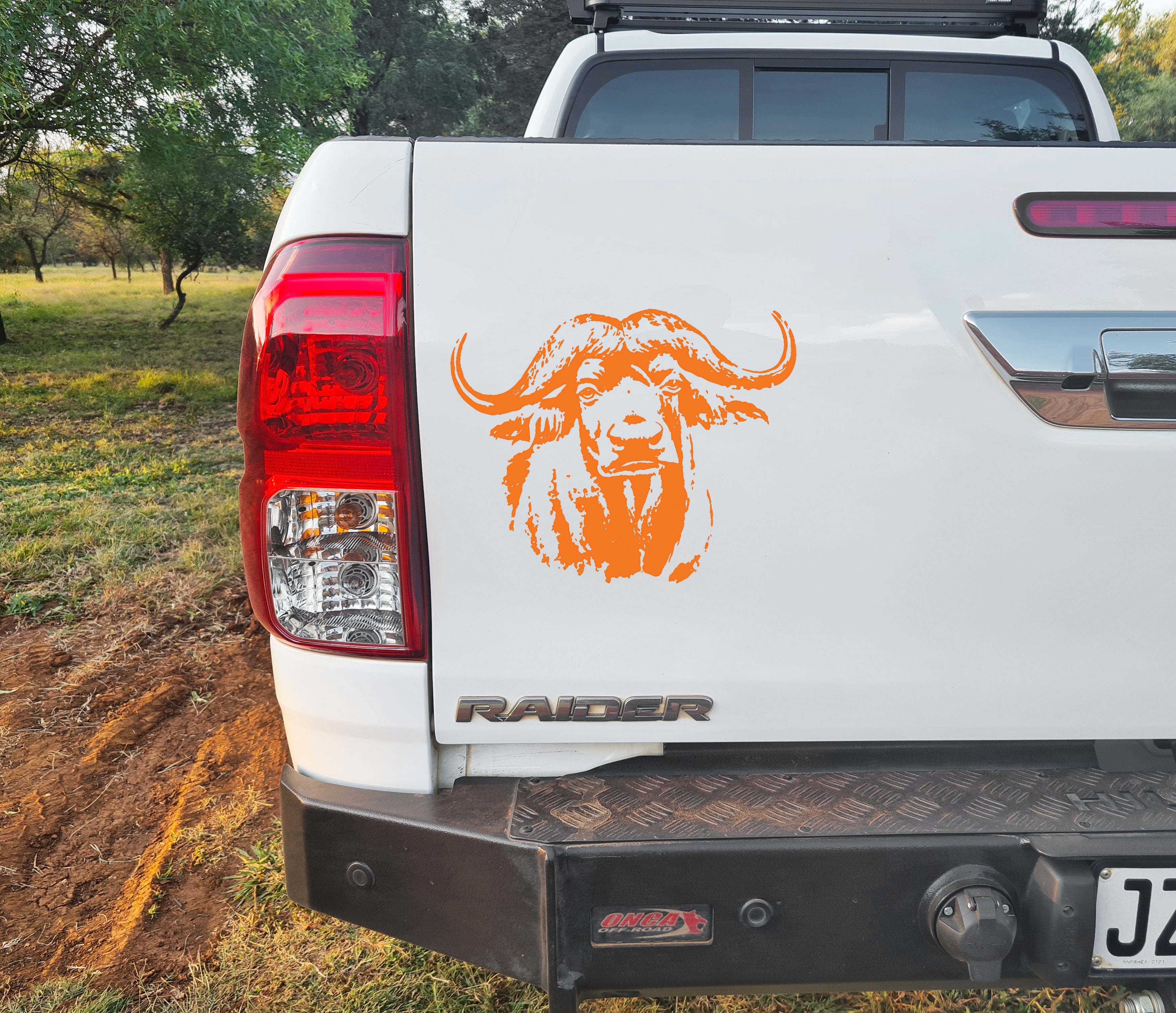 Buff Orange Sticker Orange Buffel Cape Buffalo for Bakkie Car Vinyl Decal Sticker Kit SA ...