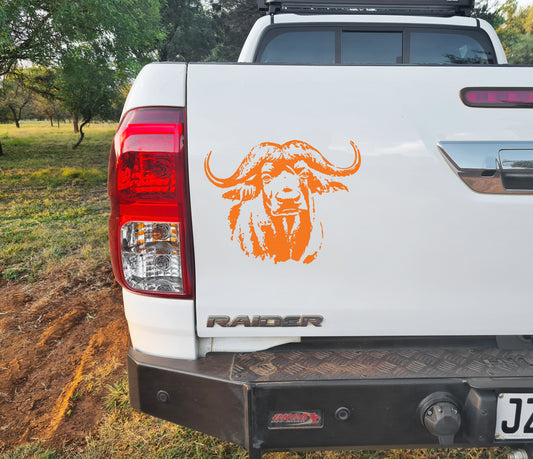 Orange Buffel Cape Buffalo for Bakkie Car Vinyl Decal Sticker Kit SA