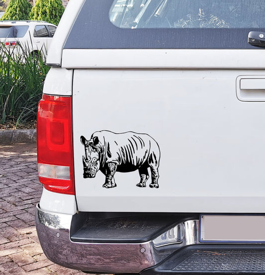 Rhino Renoster Body V2 Bakkie Car Vinyl Decal Sticker Art SA