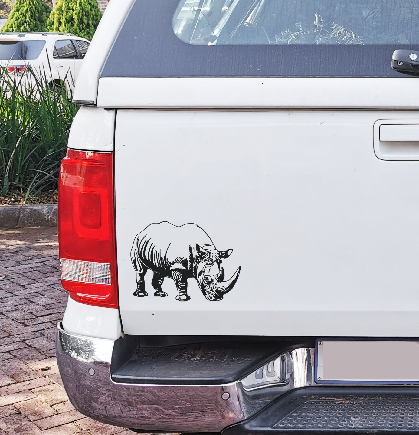 African Rhino Renoster Body V4 Bakkie Car Vinyl Decal Sticker Art SA