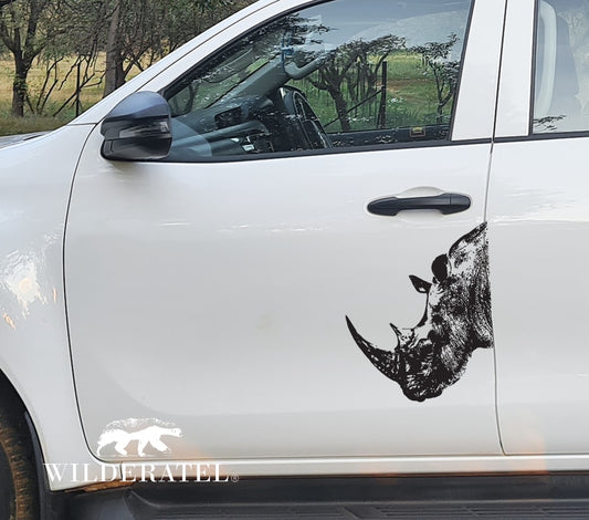 Rhino Head Renoster Kop Bakkie Car Vinyl Decal Sticker Art
