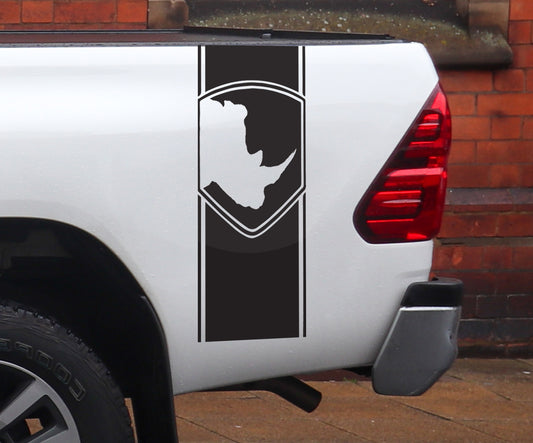 Toyota Hilux Ford Ranger Bakkie Truck Rhino Renoster African Wildlife Safari Vinyl Decal Sticker Decor