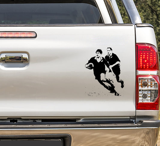 Old Vintage Rugby In Action Vinyl Decal Sticker