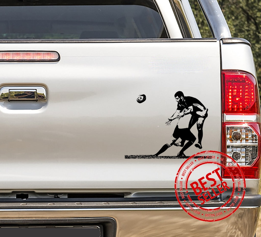 Rugby Tackle In Action Vinyl Decal Sticker