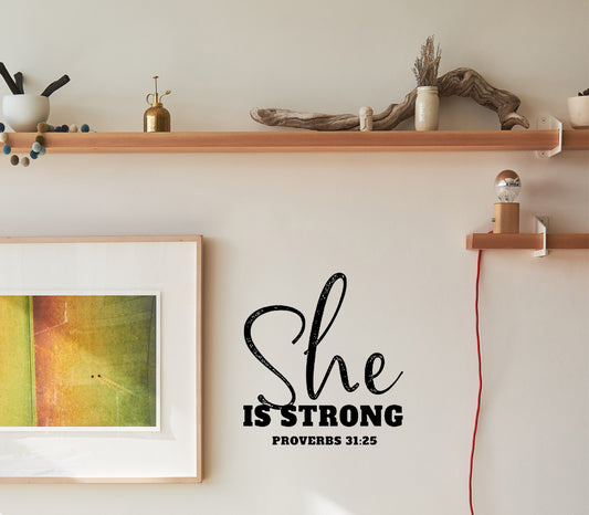 She is strong christian quote vinyl decal sticker