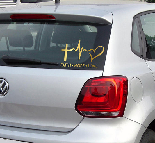 Gold Edition Faith Love Hope Vinyl Sticker (Special)