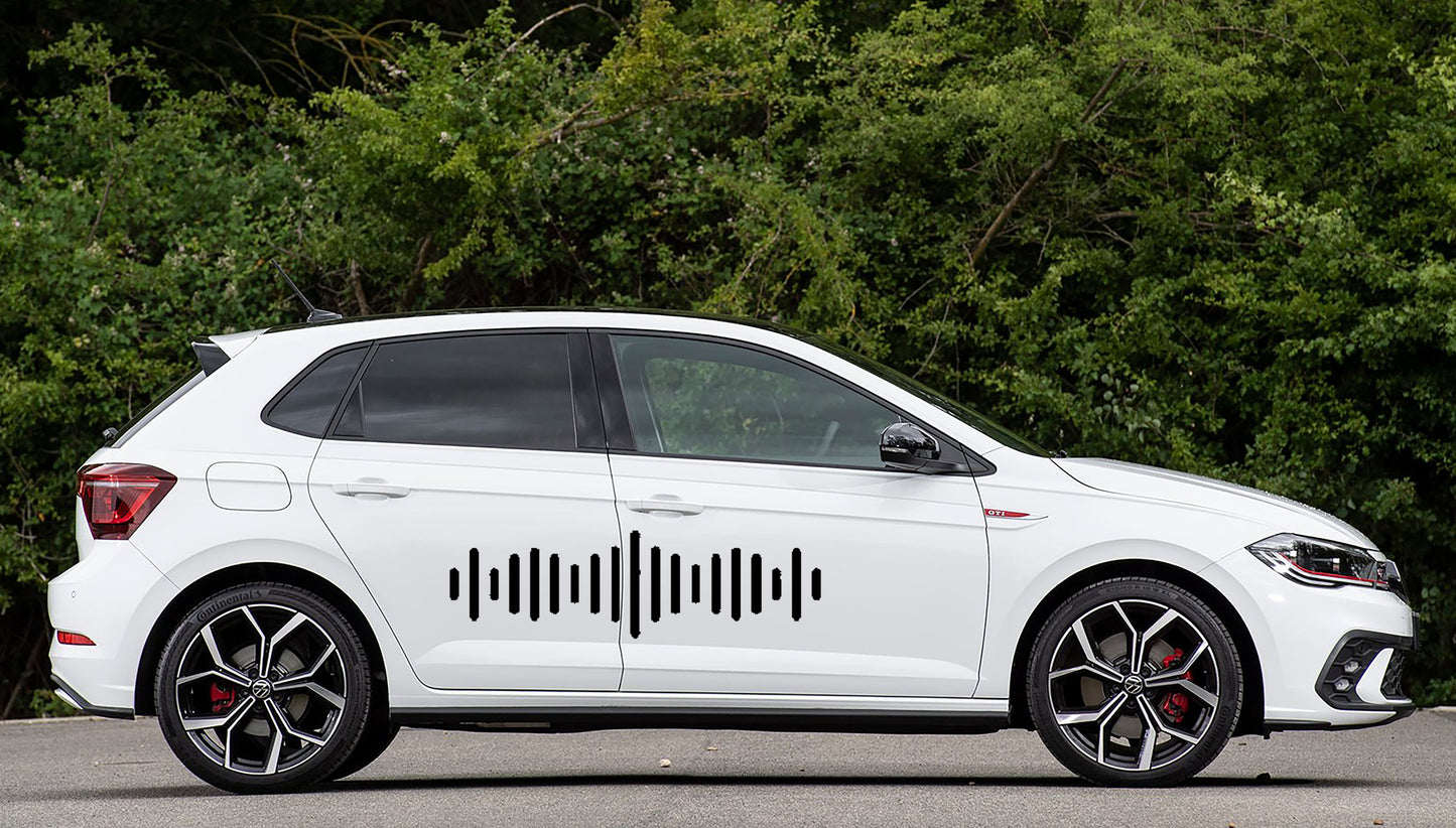 Volkswagen VW Polo Sound Waves V1 Decal Sticker Accessories Kit