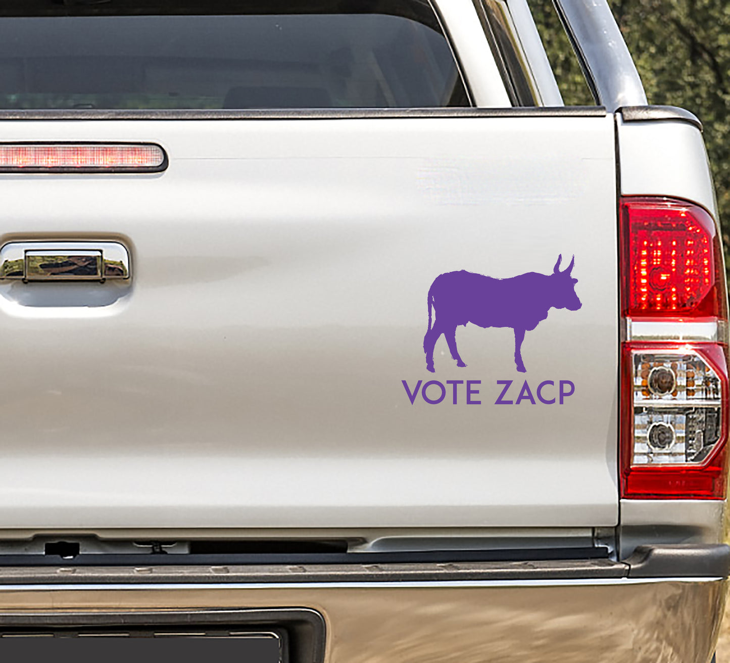 Vote ZACP Political Purple Cow Vinyl Decal Sticker