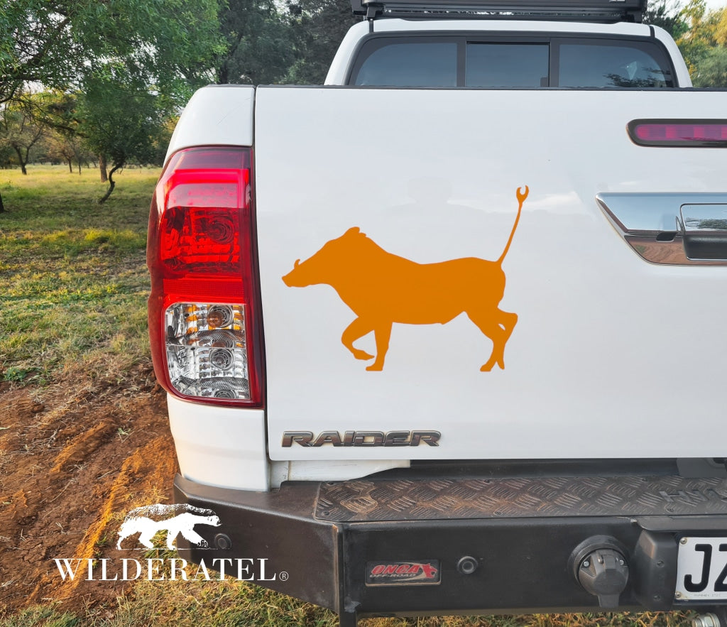 Vlavark Sticker Orange Warthog Vlakvark for Bakkie Car Vinyl Decal Sticker Kit SA ...