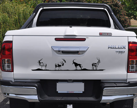 Kudu, Eland, Sable and Waterbok Long Vinyl Decal Sticker Tailgate or Side Door