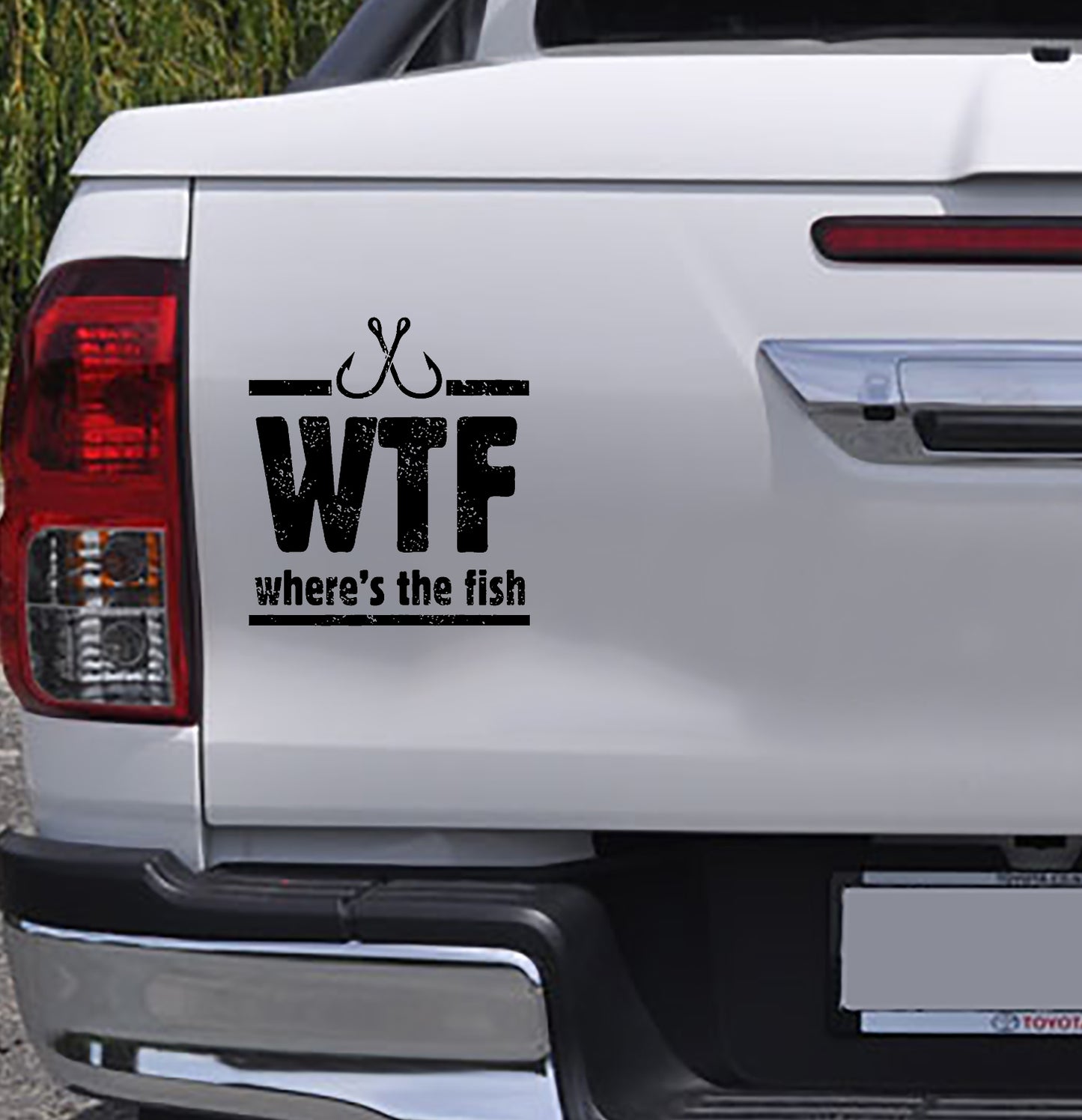 WTF where is the fish Vinyl Decal Sticker Fishing Visvang Stickers