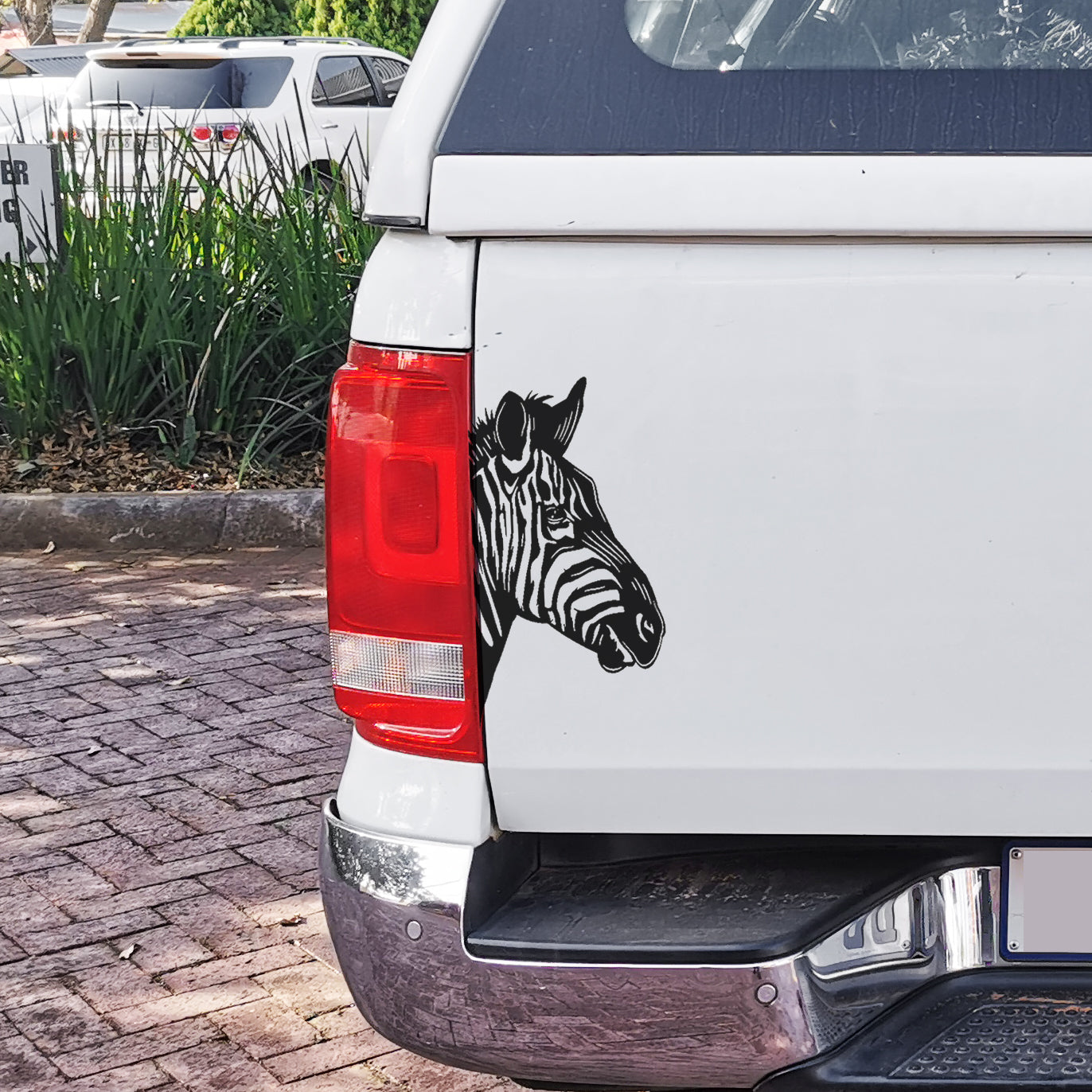 African Zebra Head Kop V3 Bakkie Car Vinyl Decal Sticker Art SA