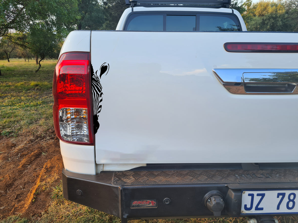 Zebra Head for Tailgate Light Bakkie Car Vinyl Decal Sticker Kit Easy