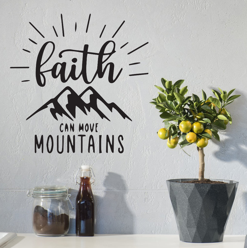 Faith Can Move Christian Quote Bible Verse Scripture Wall Decal Art