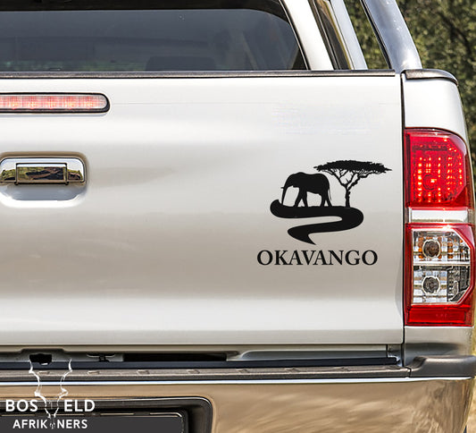 Okavango River Toyota Hilux Ford Ranger Bakkie Trailer frican Wildlife Safari Vinyl Decal Sticker