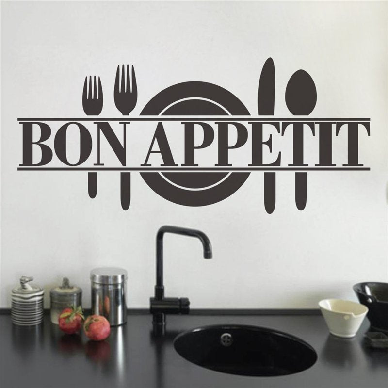 Bon appetit food wall stickers kitchen room decoration diy vinyl home decals art posters papers 3.5 Gauteng