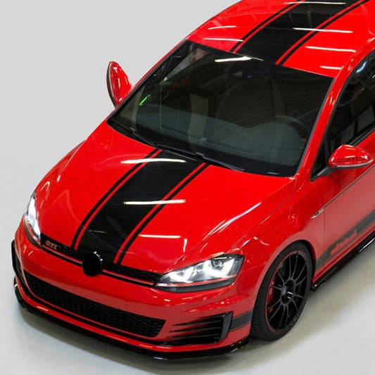 Volkswagen VW, Polo, Golf GTI, Jetta Long Stripe Car Body Sport Racing Front Head Bonnet Hood Bumper Roof Vinyl Decal Sticker