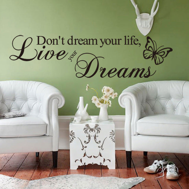 Art Words Quote Wall Sticker Family Quotes Wall Decal Home Decoration Bedroom Removable Vinyl Adesivo De Parede 12Style Choose