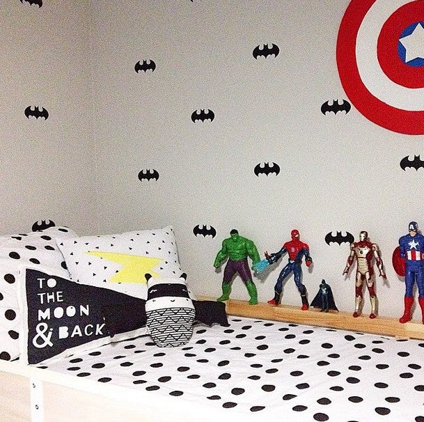 36pcs Removable NURSERY hero batman Mask Wall Sticker vinyl Decal kids room decoration DIY