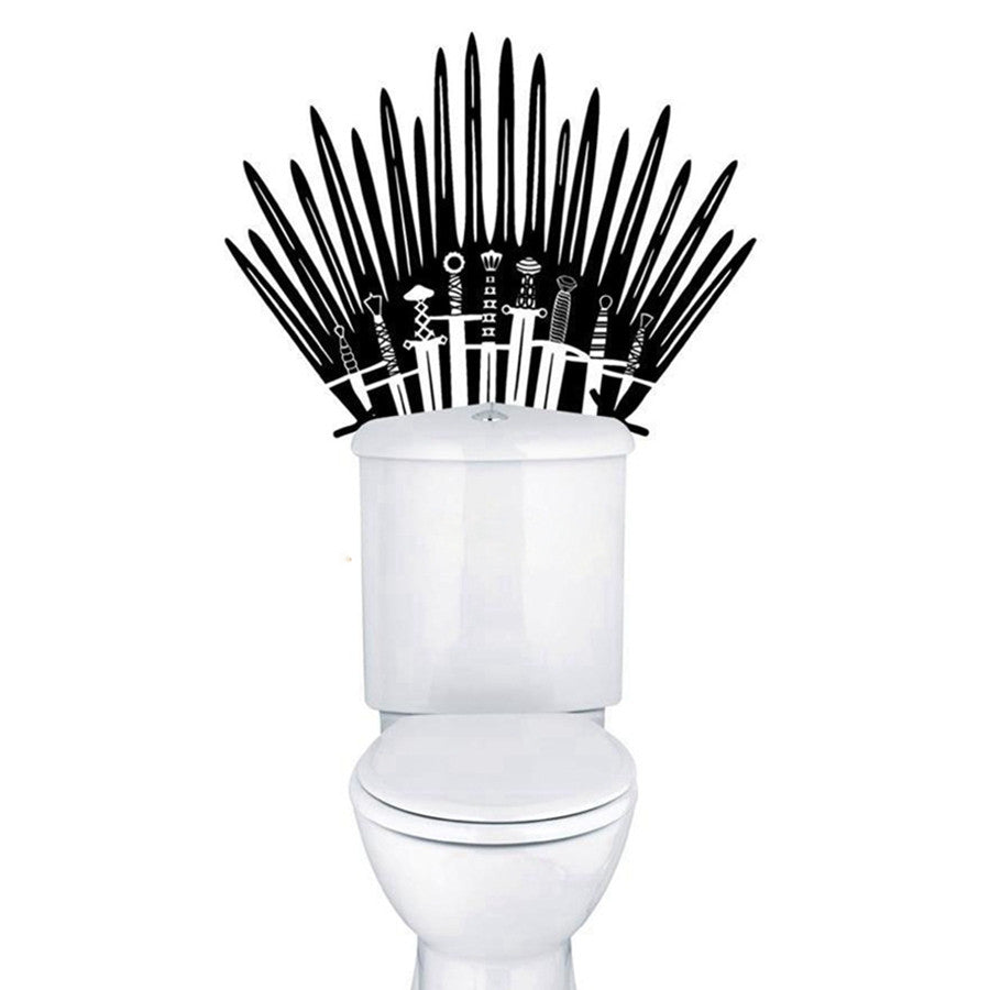 Funny Iron Throne GOT Toilet Vinyl Wall Sticker Game of thrones Wall Decals For Bathroom Decoration Free Shipping