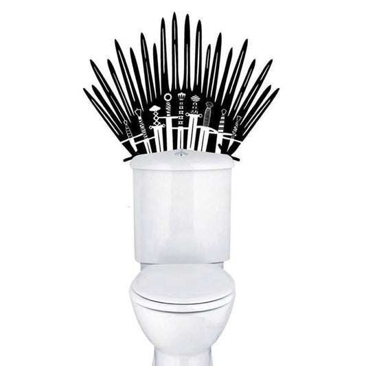 Funny Iron Throne GOT Toilet Vinyl Wall Sticker Game of thrones Wall Decals For Bathroom Decoration Free Shipping