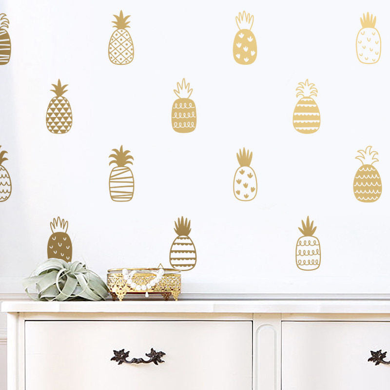 14 Style DIY Pineapple Art Decor Vinyl Wall Sticker , Cute Pineapple Wall Decals Nursery Art Tattoo Unique Wall Decor