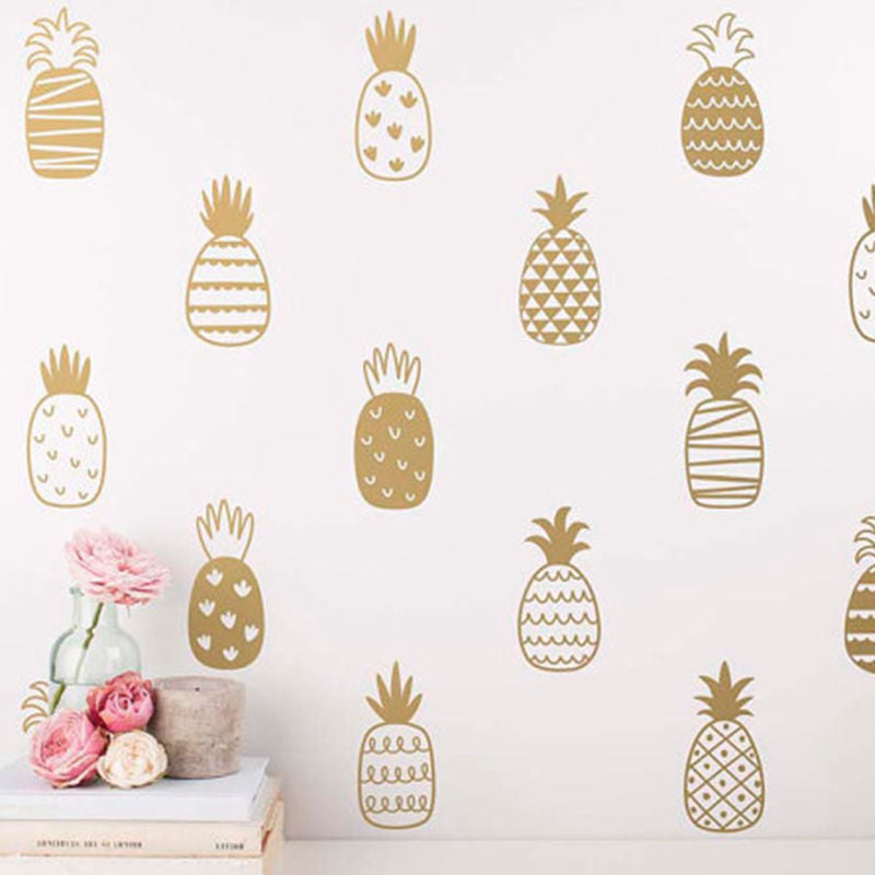 14 Style DIY Pineapple Art Decor Vinyl Wall Sticker , Cute Pineapple Wall Decals Nursery Art Tattoo Unique Wall Decor