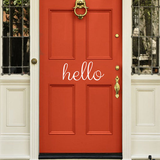 Hello Door Vinyl Wall Sticker Front Door Decal Home Decor Removable Wallpaper Bedroom Living Room