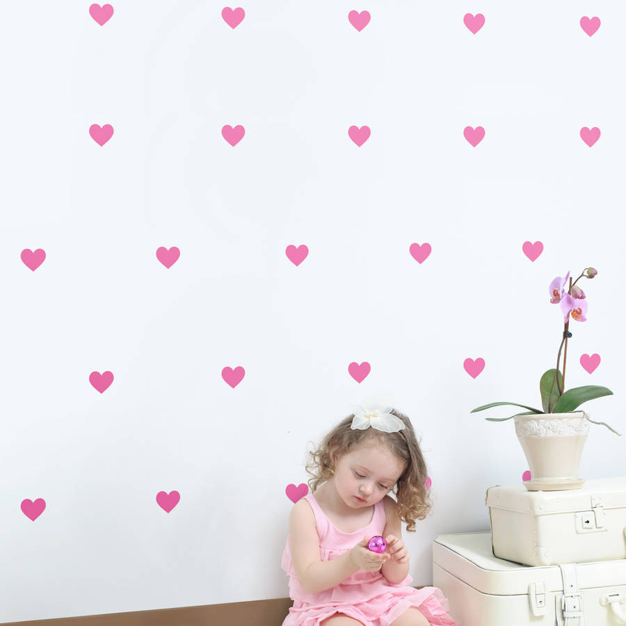 Mini Hearts Boy Girl Baby Kids Bedroom Wall Art Decal Sticker Decor