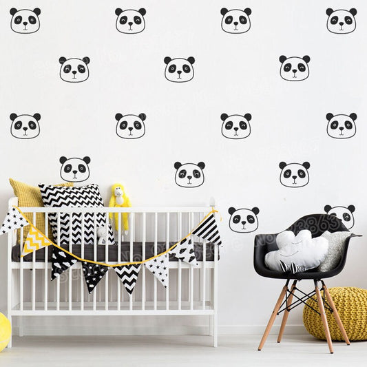 Cute Modern Panda Boy Girl Baby Kids Bedroom Art Decal Sticker Decor
