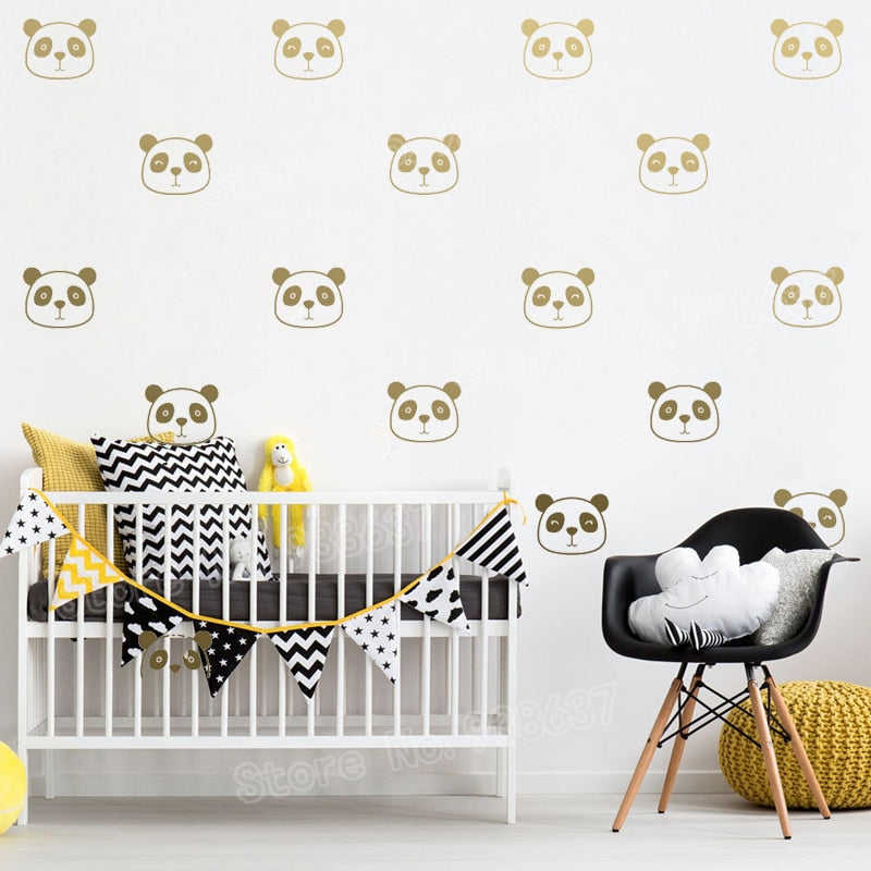 Cute Modern Panda Boy Girl Baby Kids Bedroom Art Decal Sticker Decor