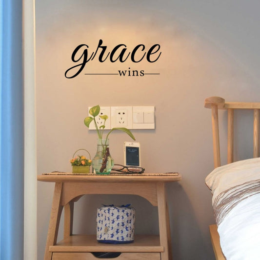 Grace Wins Christian Quote Scripture Vinyl Decal Sticker