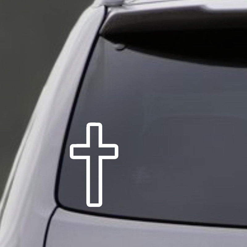 God Window Sticker Cross Vinyl Decal Car Window Laptop Wall Bumper Stickers God Church Re ...
