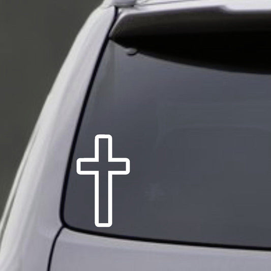 Cross Vinyl Decal Car Window Laptop Wall Bumper Stickers God Church Religious Jesus