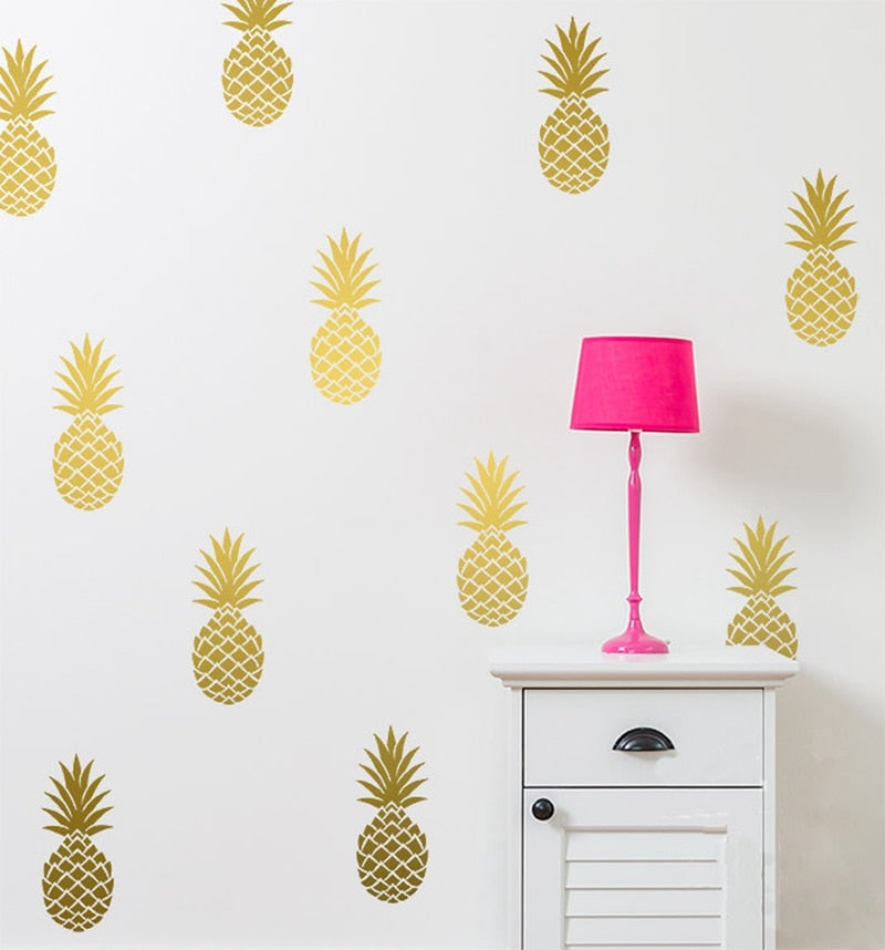 12 x Pineapple Boy Girl Baby Kids Bedroom Art Decal Sticker Decor